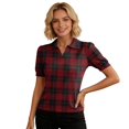 thumbnail image 4 of Trgacdwlo Plaid Golf Polo Shirts for Women Collared V Neck Short Sleeve Shirts for Women Summer Boho Retro Polo Shirts for Women Red L, 4 of 5