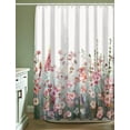 thumbnail image 4 of Afuly Floral Shower Curtain for Bathroom Colorful Flowers Pink Wildflower Plants Decor Nature Shower Curtains with Hooks, 72 x 72 inch, 4 of 10