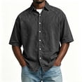 thumbnail image 2 of RongHuan Button Down Shirts for Men Casual Short Sleeve Cotton Shirt Summer Beach Outdoor Tops with Pocket, 2 of 8