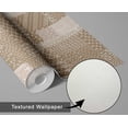 thumbnail image 6 of S4Sassy Patchwork Stitch Print Wallpaper- Asian Style Wall Covering, 25" x 240" Self-Adhesive Textured Vinyl Wallpaper, Decorative Walls Wrap, Easy DIY Wall Covering For Bedroom, Living Spaces- Beige, 6 of 9