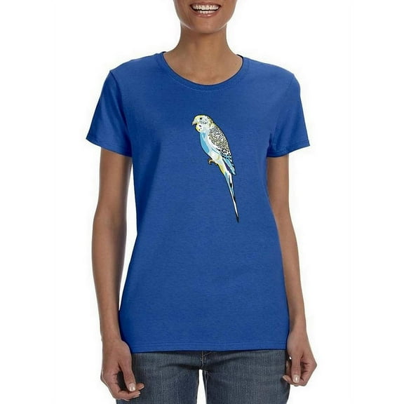 Yellow Face Blue Wavy Parrot    T-Shirt Women -SPIdeals Designs, Female x-Large