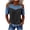 Black, variant on Womens Cold Shoulder Tops Denim Patchwork Waffle Trendy Summer Shirts Colorblock Casual Crewneck Tunic Blouses (L, Sky Blue)