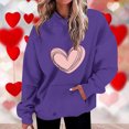 thumbnail image 2 of Women Valentine's Day Sweatshirt Cute Heart Hoodies Pullover Tops Oversized Loose Fit Holiday Oufit, 2 of 5