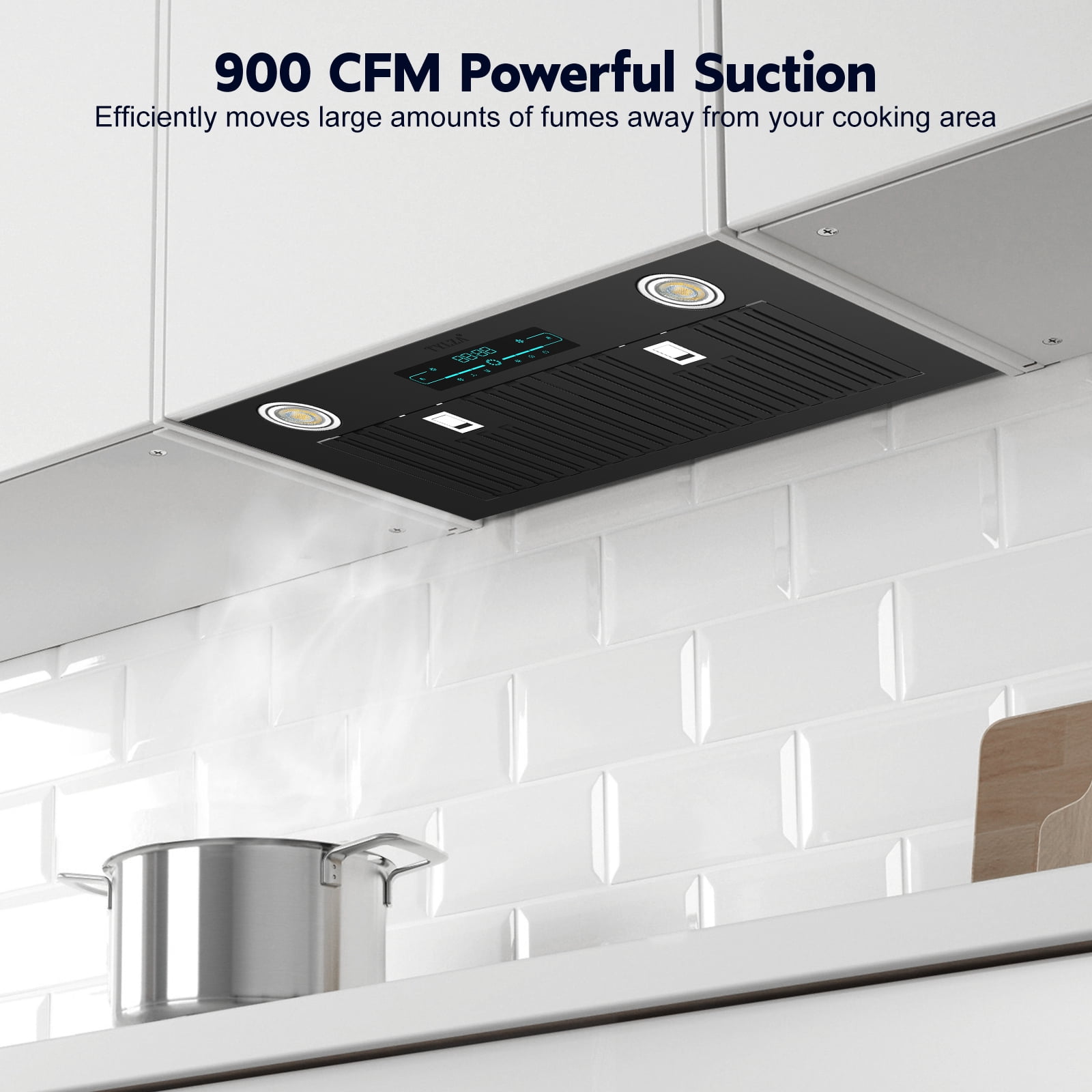 900 CFM Range Hood Insert 30 inch, Ducted/Ductless Convertible Duct , Stainless Steel Vent Range Hoods