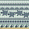 thumbnail image 2 of Ambesonne Underwater Fabric by the Yard Upholstery, Ethnic Ornate Marine Art, 1 Yard, Indigo White, 2 of 5