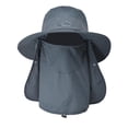thumbnail image 4 of Ticikt Womens Summer Sun Hat Wide Brim Outdoor Hat Foldable Ponytail Bucket Cap for Beach Fishing Hiking,Color:GY2, 4 of 4