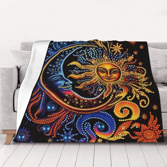 Celestial Sun And Moon Throw Blanket