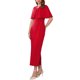 thumbnail image 4 of Conjunto de vestido formal de mujer INSPIRE CHIC, elegante vestido de cóctel para invitadas de boda, 2 piezas con capa, XL rojo, 4 of 6
