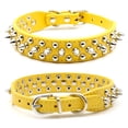 thumbnail image 1 of Spiked Studded Rivet Leather Dog Collar for Cats Puppy Small Medium PetsYellowM 42*2.5CM, 1 of 8