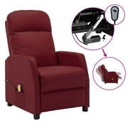 vidaXL Electric Massage Reclining Chair Wine Red Faux Leather
