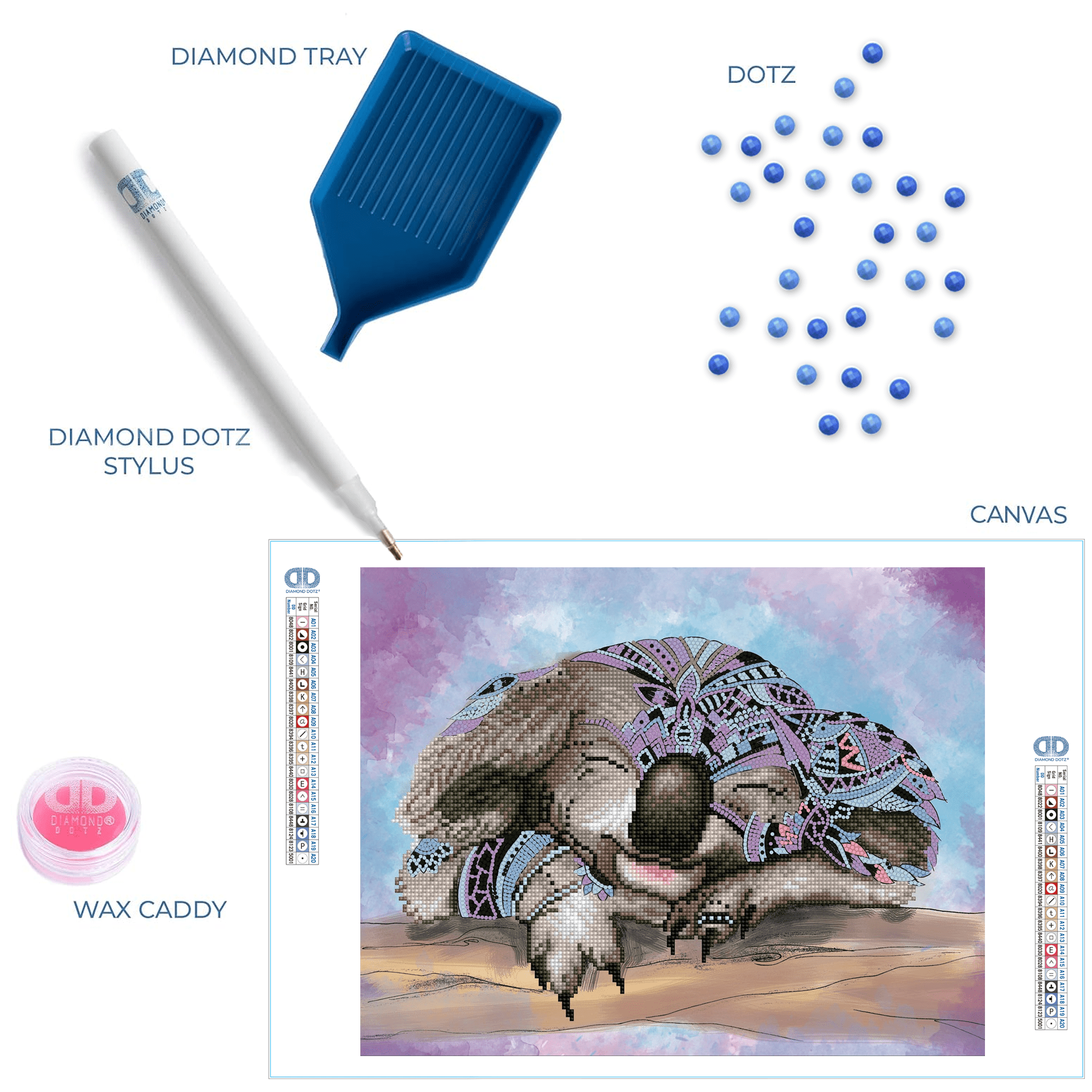 Diamond Dotz Koala Dreams Animal Diamond Painting Kits for Adults - Diamond Art Kits a Relaxing Creative Craft Kit with Dotz Gems 17.9"x14"
