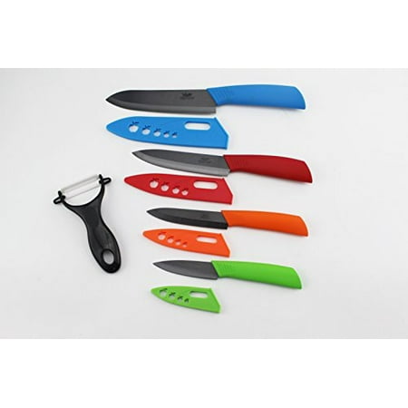 Ceramic Knife - Wolfgang Cutlery Ceramic knife Set 9PC. Professional Series Kitchen Knives Multi-Color W/ Black (Best Professional Knives Reviews)