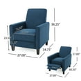 thumbnail image 3 of Navy Blue Fabric Push Back Chair for Elegant Home Décor, 3 of 10