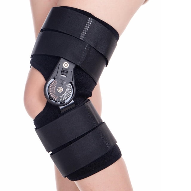 Knee Support Brace, Touch Fastener Aluminum Alloy Bar Short Type Protective Hinged Knee Brace for Daily Use L