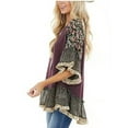 thumbnail image 5 of Co.MMehjri Women's Half Sleeve Blouse,Patchwork Round Neck Loose Fit Tops, Casual Simple Style Shirt, 5 of 5