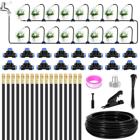 20M/65.6Ft Adjustable Garden Watering System Kit  2025 New Irrigation System with Bendable Nozzle for Outdoor Plants, Lawn & Garden Use (20M)