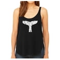 thumbnail image 1 of LA Pop Art Women's Premium Word Art Flowy Tank Top - SAVE THE WHALES, 1 of 2