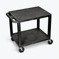 thumbnail image 2 of Office Multipurpose 26"H Av Utility Cart With Two Shelves - Black, 2 of 3