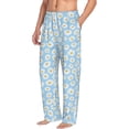 thumbnail image 2 of Uemuo Floral Daisy Pattern Men's Wide Leg Palazzo Lounge Pants with Pockets Light Weight Loose Comfy Casual Pajama Pants-X-Large, 2 of 9