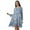 Baby Blue, variant on Moomaya Rayon Flared Dress For Womens Long Sleeve Printed V-Neck Casual Beach Dress For Girls