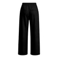 thumbnail image 6 of ZHOGXU Casual Wide Leg Drawstring Pants Womens With Elastic Waist Loose Straight Trousers Solid Color Sport Sweatpants All Seasons Wardrobe, 6 of 7