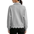 LNZGNM Basic Sweatshirts for Women Long Sleeve Stand Collar Half Zip ...