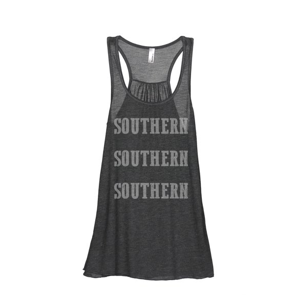 Thread Tank Southern Southern Women's Sleeveless Flowy Racerback Tank Top Charcoal Small