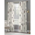 thumbnail image 5 of Feather Arrow Sheer Curtains for Living Room Bedroom, Indian Tradition Colorful Arches Beige Light Filtering Sheer Curtain Rod Pocket Voile Window Treaments Drapes, 52 x 84 Inches, 5 of 9