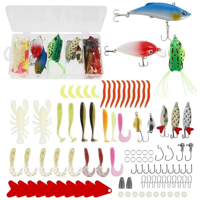 CNKOO Fishing Lure Kit Hard Lure Baits Set Metal Life-Like 3D Fishing Lures 302Pcs
