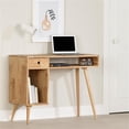 thumbnail image 3 of Pemberly Row Contemporary Solid Wood Computer Desk in Beige Finish, 3 of 7