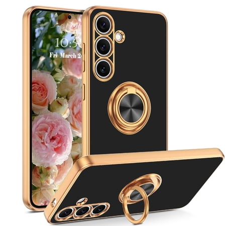 BENTOBEN Samsung S24 Case with 360 Ring Holder Kickstand, 6.2" Slim Lightweight Support Car Mount Shockproof Women Men Non-Slip Protective Cover for Samsung Galaxy S24 6.2 inch
