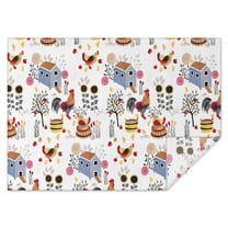 White Chicken Farm Pattern Rectangle Tablecloth 60"x84",Waterproof Polyester Rectangle Table Cloth, Wipeable Spillproof Polyester Tablecloth for Dining, Camping, Indoor and Outdoor