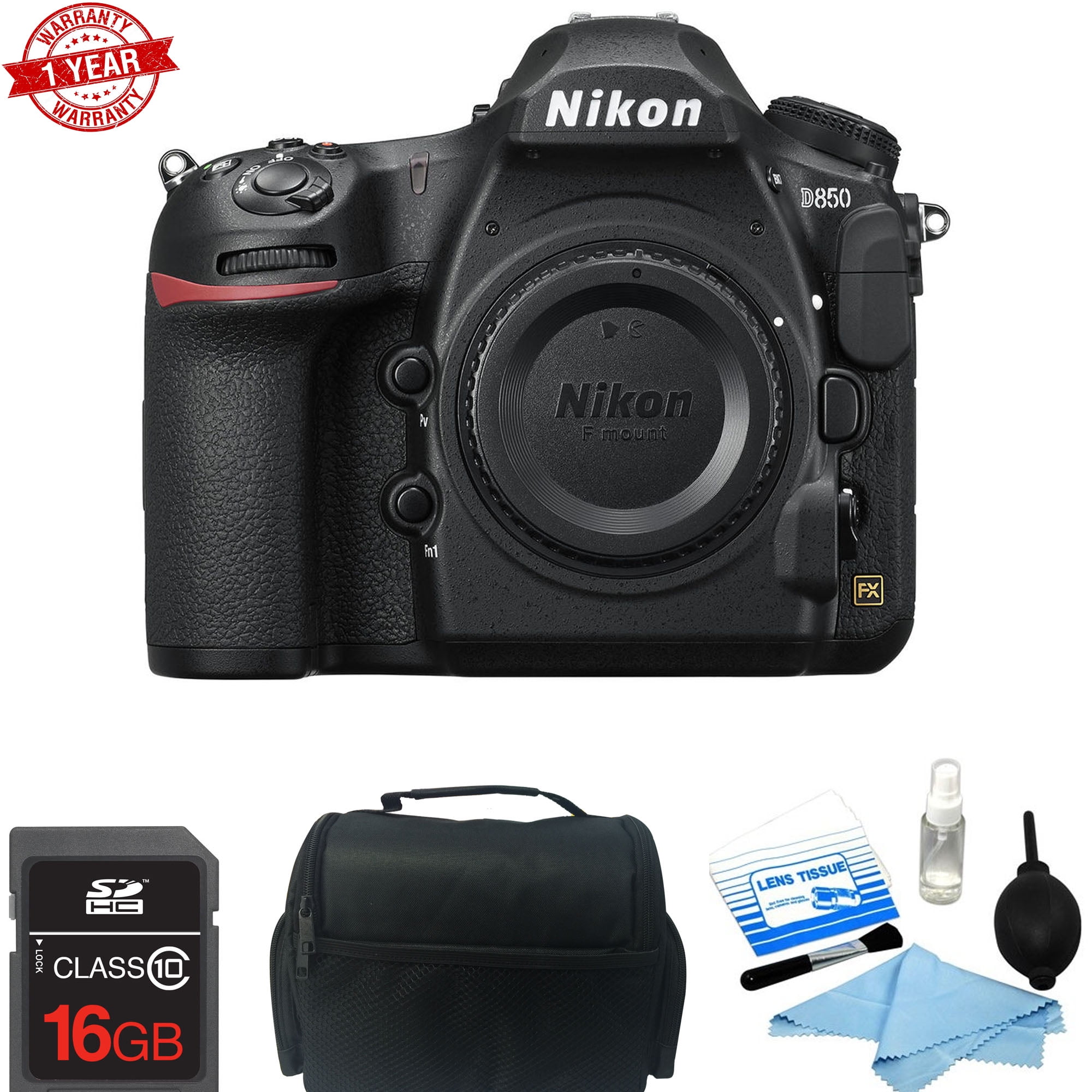 Nikon D850 DSLR Camera (Body Only) w/ 16GB MC DSLR BAG Cleaning Kit