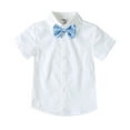 thumbnail image 5 of Vividxx Toddler Kids Baby Boys T-Shirt Plaid Bow Striped Tie Outfits Sets Gentleman Suits Shirt Vest + Shorts Outfits Sets Birthday Dailywear, 5 of 8