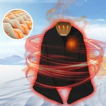 Qocolhg Portable Heated Shawl, Heated Blanket Battery Operated, Cordless Heated Blanket Portable Wearable USB Rechargeable Heated Blanket, Heated Shawl Wraps for Women (Black)