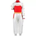 thumbnail image 1 of Nvse-Training Suit Girls Costume Little Kids Halloween Cosplay Hooded Jumpsuit Clothes Outfit Cosplay Cheerleader Mesh Top Pant Hooded Coat(White )140, 1 of 3