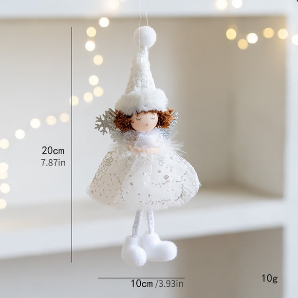 Muñeco de tela de decoración navideña, figura pequeña, colgante, alce de peluche, Papá Noel, muñeco de nieve, adornos para árbol de Navidad
