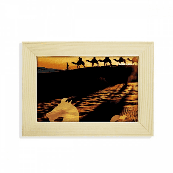 Desert Along the Way to the Silk Road Map Camel Desktop Decorate Photo Frame Picture Art Painting 5x7 inch