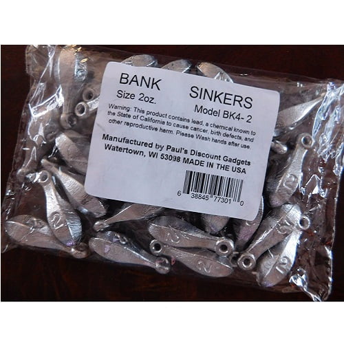2 OZ BANKS SINKERS LOT OF 96 PCS MY COST  NEXT DAY SHIPPING 