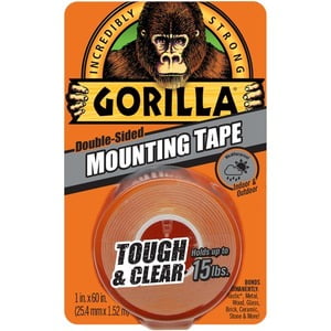 Gorilla Tough and Clear Double Sided XL Mounting Tape, 1' x 150', (Pack of 1)
