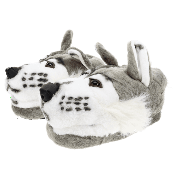 Gray Wolf Slippers - Large