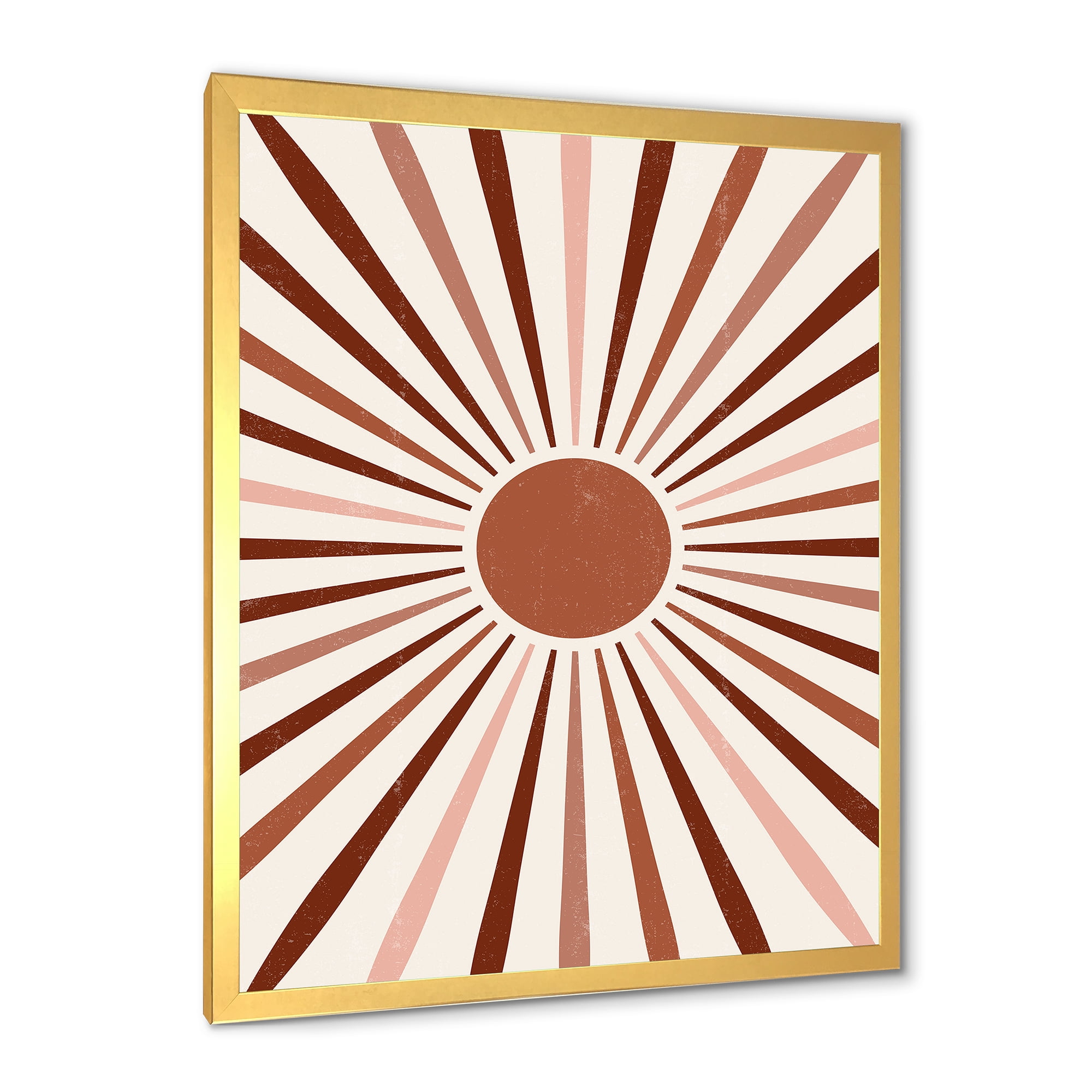 Designart 'Radiant Geometric Sun' Modern Framed Art Print
