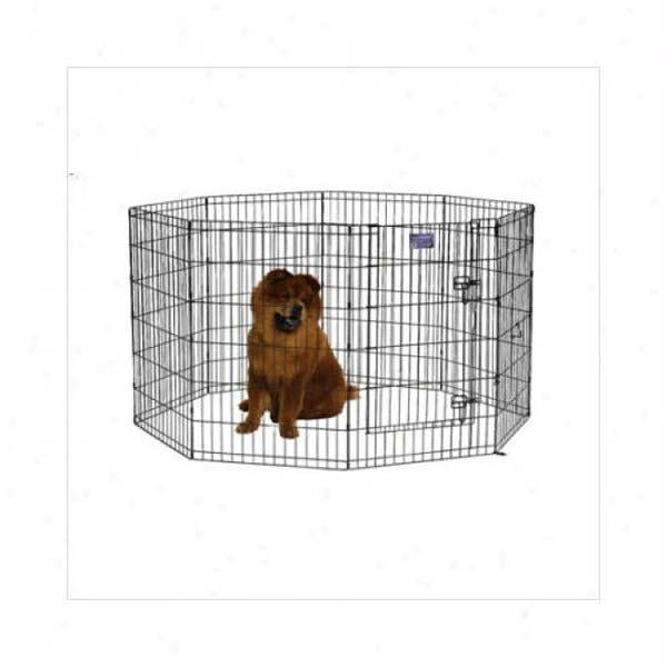 MidWest Foldable MetalDog Exercise Pen Pet Playpen Black w door 24 W x 42 H 1 Year Manufacturer s Warranty Walmart
