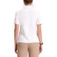 thumbnail image 3 of Unique Bargains Women's Button Down Shirt Collared Contrast Trim Puff Sleeve Blouse L White, 3 of 6