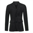 thumbnail image 3 of Men's Slim Fit Corduroy Suit Jacket One Button Business Coat Herringbone Blazer British Wool Blend Vintage Jacket, 3 of 5