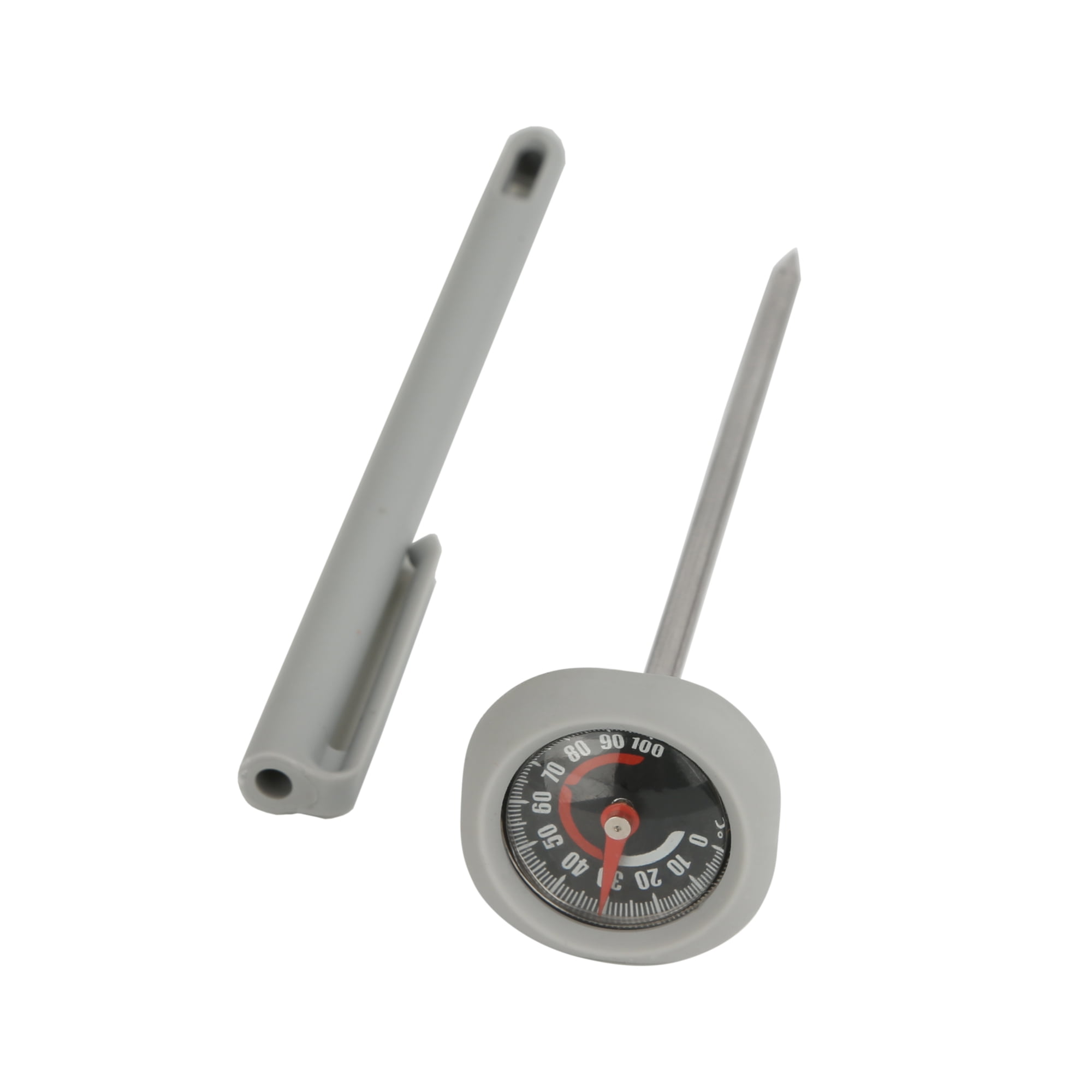 Mainstays ABS Food Cooking Dial Candy Thermometer, Clip Attachment with Red  and Black Display