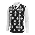 thumbnail image 5 of Gamivast Men's Casual Knit Sweater Vest, Sleeveless Retro Multi Colorblock Pattern, Casual Business Sweater Tops Black XXL Clothes Under $5.00 add to My Order Today, 5 of 5