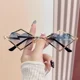 thumbnail image 5 of Monturas de Metal, gafas de sol sin montura con forma de corazón, gafas de sol Steampunk de marca de lujo para mujer y hombre, gafas de sol con gradiente de Hip Hop, gafas UV400, 5 of 5