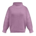 thumbnail image 2 of Sweaters for Women Warm Cable-Knit Cotton-Blend Sweater Fall Fashion 2023 Purple, 2 of 4