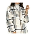thumbnail image 3 of Qiylii Women Coat, Long Sleeve Lapel Plaid Single Breasted Outerwear,S-XL, 3 of 4